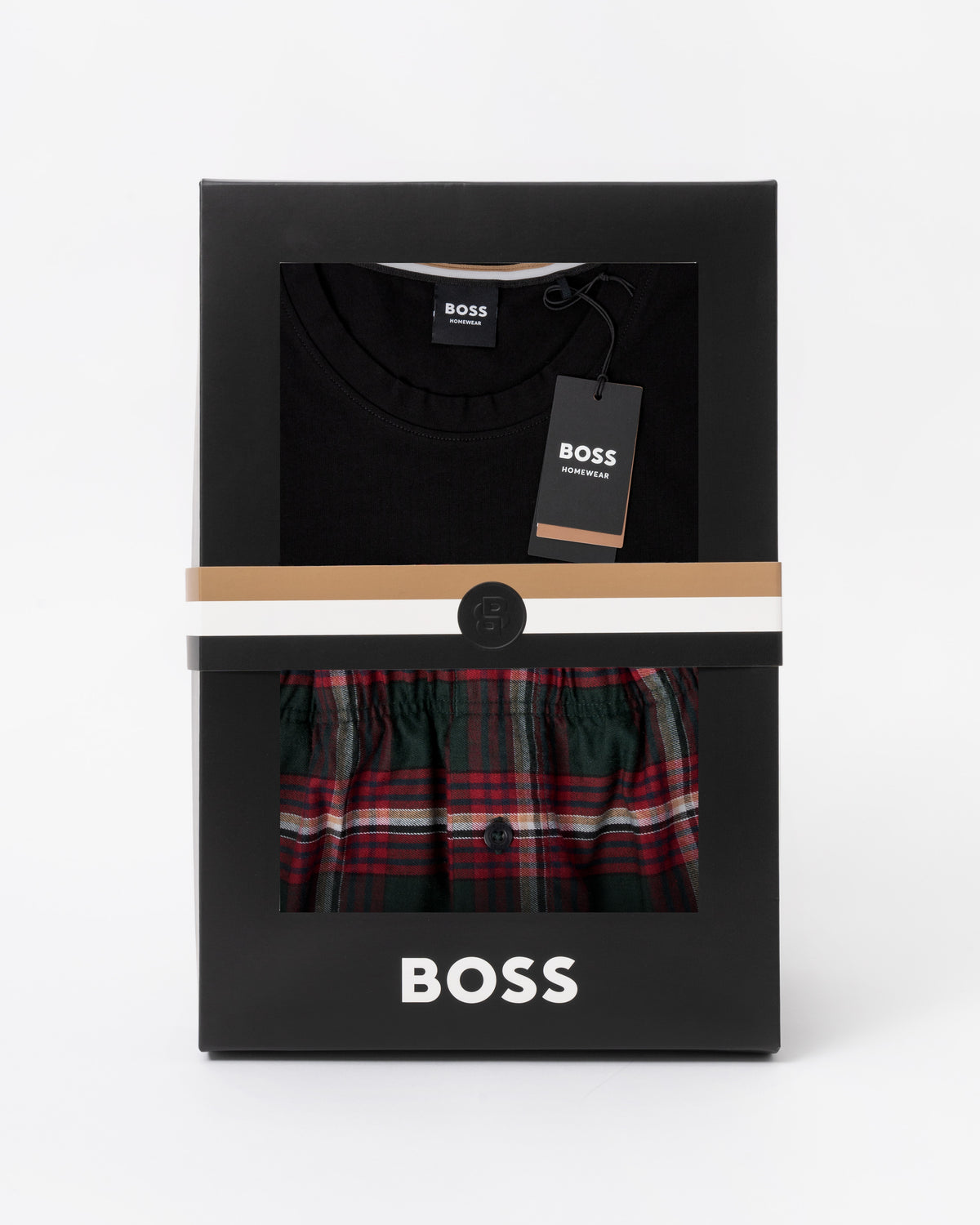 BOSS Orange Mens Holiday Long Pyjama Set - Open Red 645 | CHO | Designer Mens Pyjamas