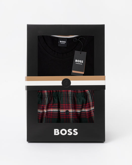 BOSS Orange Mens Holiday Long Pyjama Set - Open Red 645 | CHO | Designer Mens Pyjamas