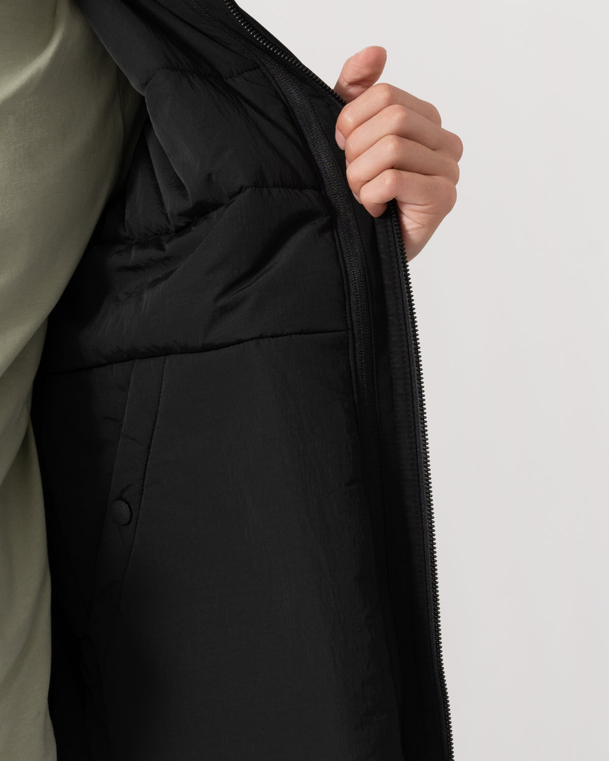 Inside on the BOSS Orange Ojens 3-in-1 Bomber Jacket - Black 001