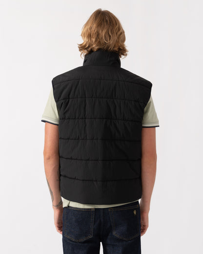 Back of the gilet in the BOSS Orange Ojens 3-in-1 Bomber Jacket - Black 001
