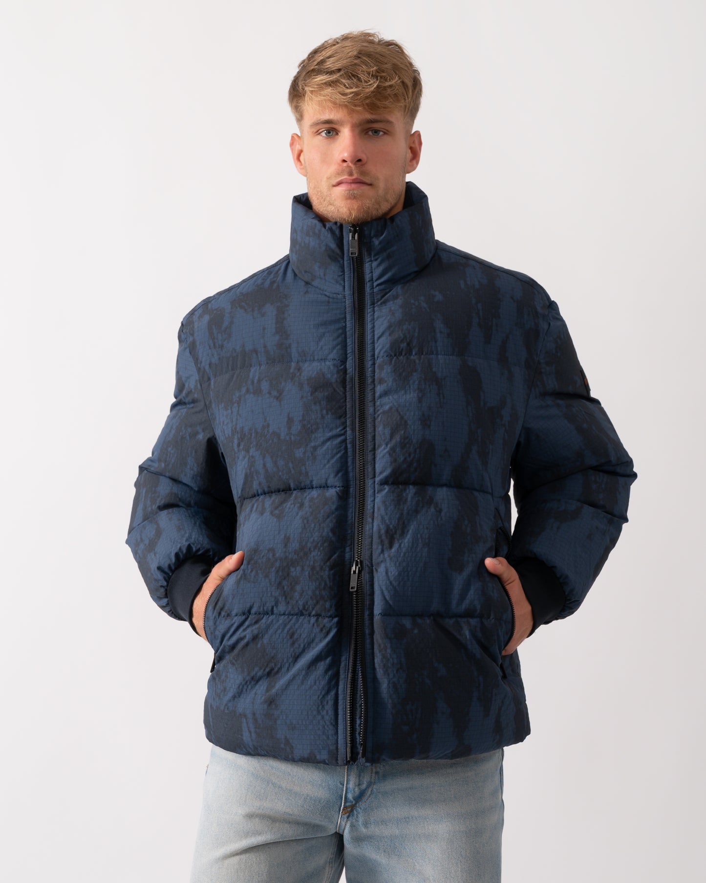 BOSS Orange Oshin Mens Jacket in Dark Blue