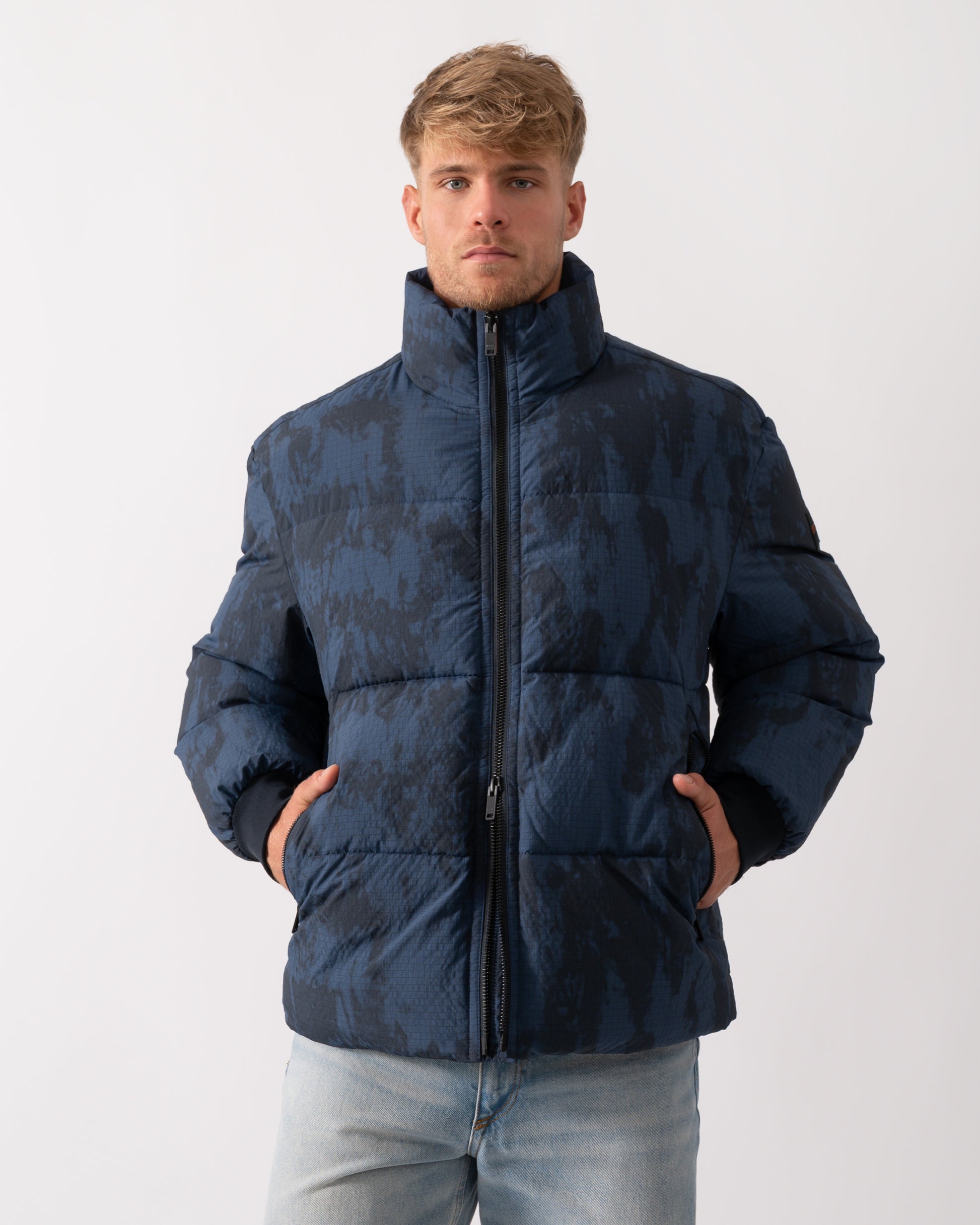BOSS Orange Oshin Mens Jacket in Dark Blue