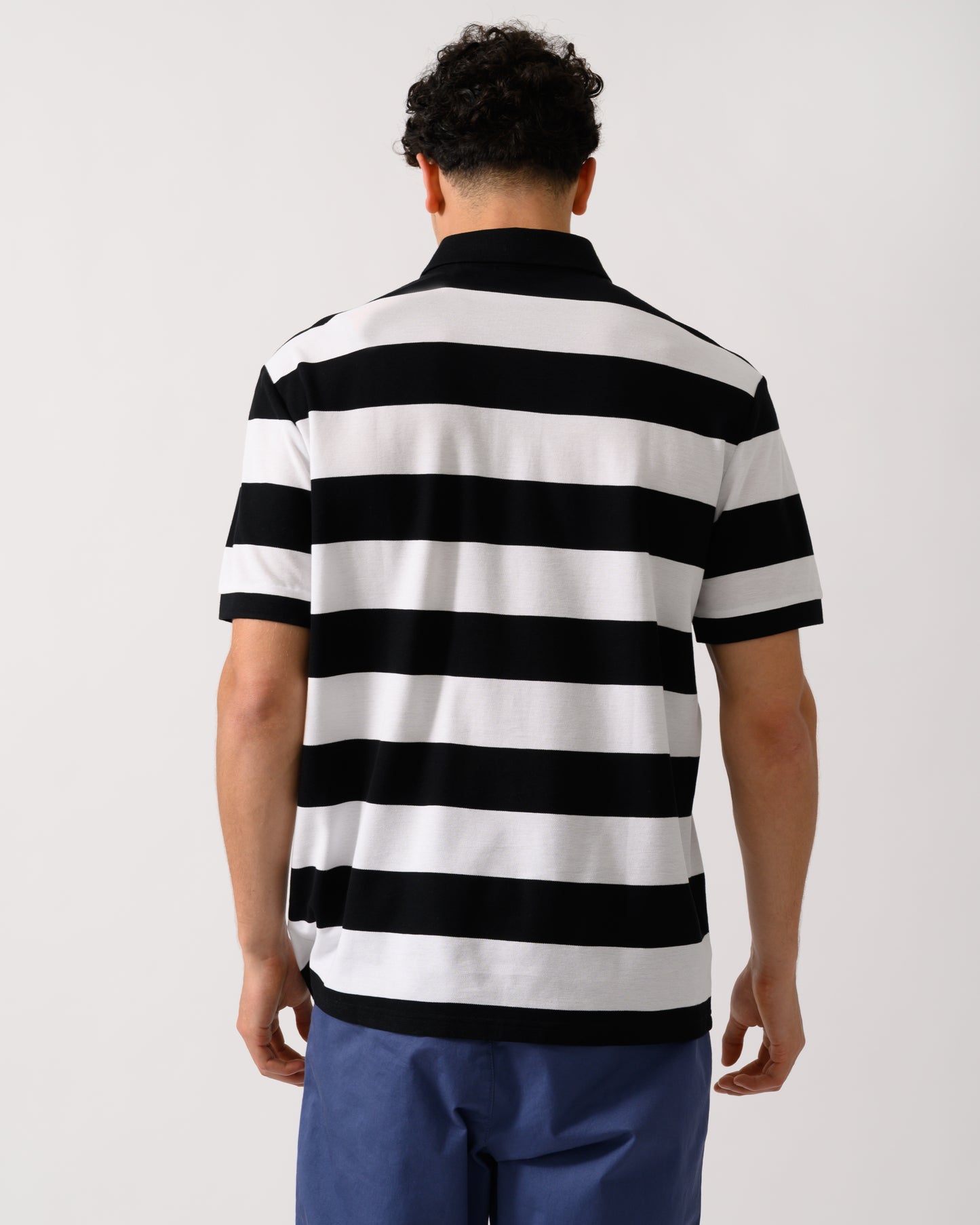BOSS Orange Pales Stripe Mens Relaxed-Fit Cotton Piqué Polo Shirt with Horizontal Stripes