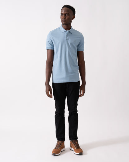 BOSS Orange Passenger Mens Stretch-Cotton Slim-Fit Polo Shirt with Logo Patch - Light/Pastel Blue 451