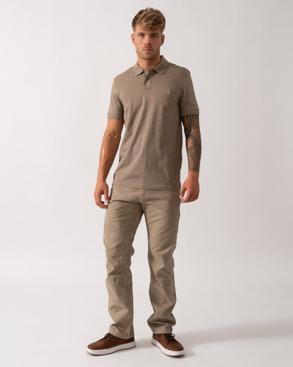 BOSS Orange Passenger Mens Stretch-Cotton Slim-Fit Polo Shirt with Logo Patch - Open Green 346