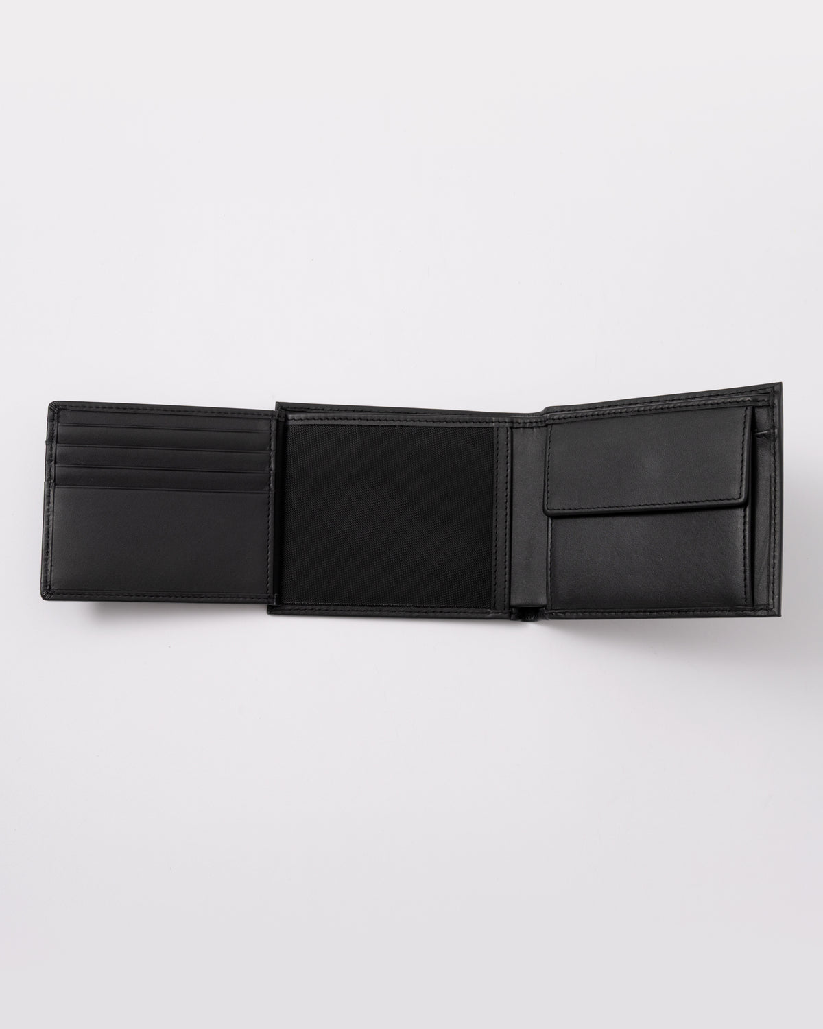 trifold feature of BOSS Orange Randy Mens Trifold Leather Wallet in Black 001