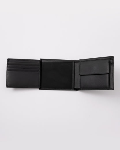 trifold feature of BOSS Orange Randy Mens Trifold Leather Wallet in Black 001