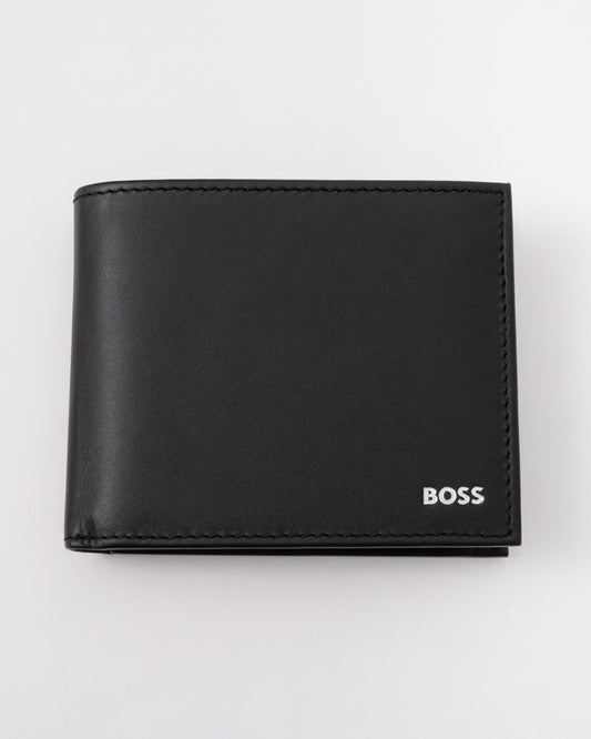 BOSS Orange Randy Mens Trifold Leather Wallet in Black 001