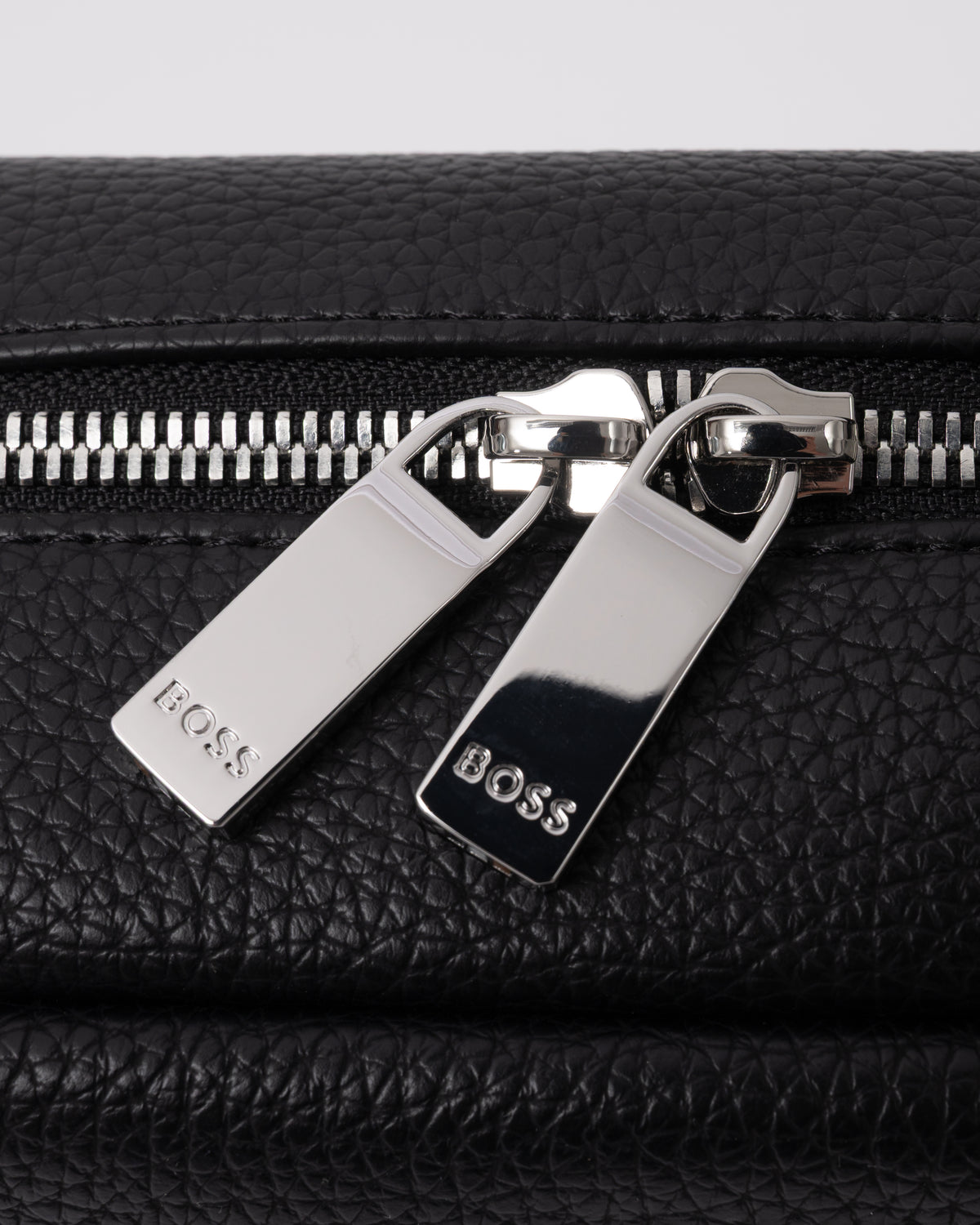 top zip pull details of BOSS Orange Ray EVO Mens Washbag in Black 001