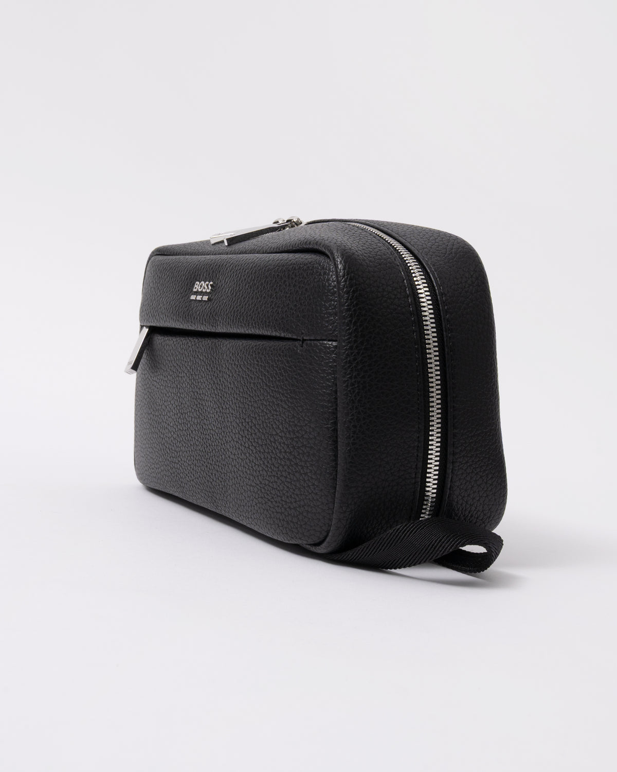 side view of BOSS Orange Ray EVO Mens Washbag in Black 001