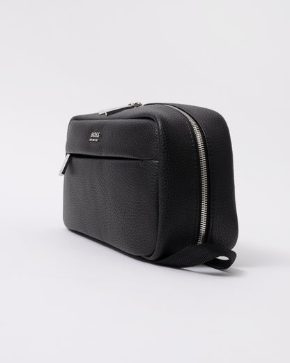 side view of BOSS Orange Ray EVO Mens Washbag in Black 001