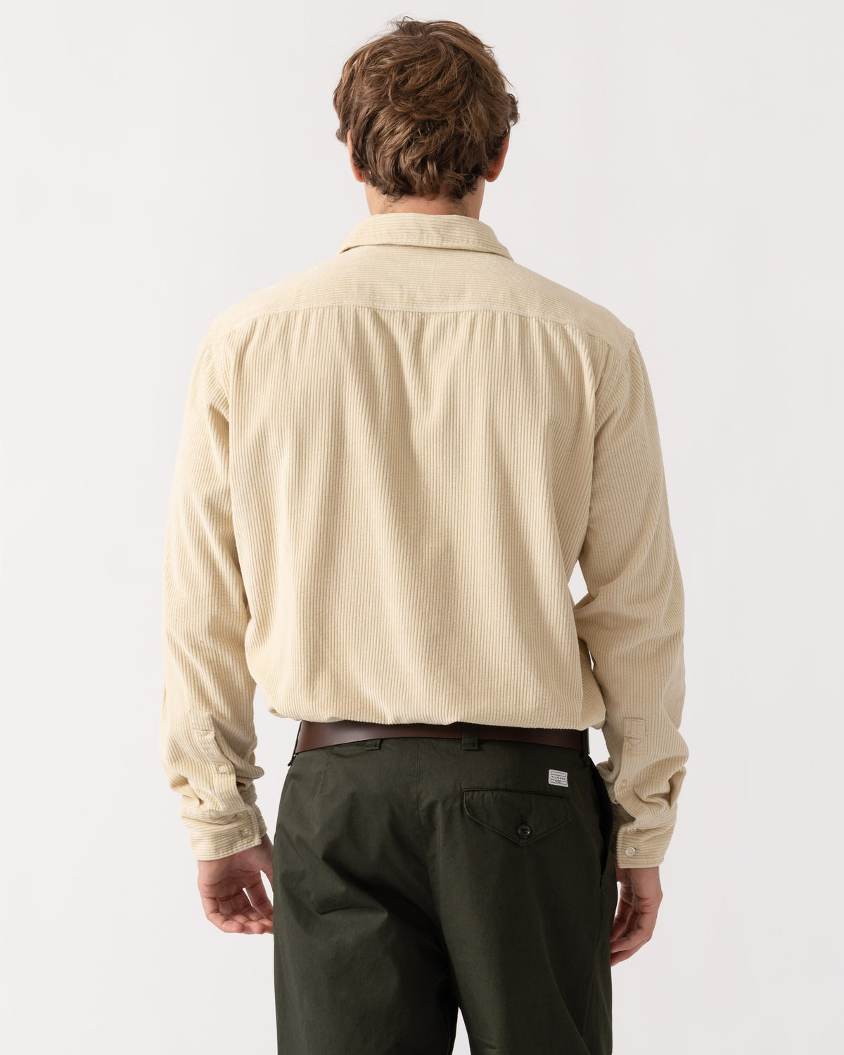 Back of BOSS Orange Relegant 6 Mens Long Sleeve Cotton Shirt - Light Beige 271