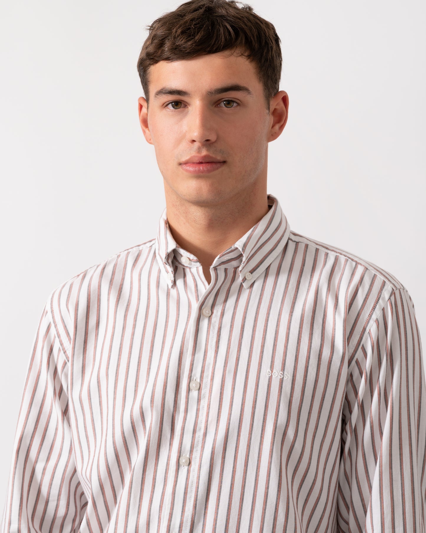 BOSS Orange Ricoplus Mens Long Sleeve Shirt - White 100