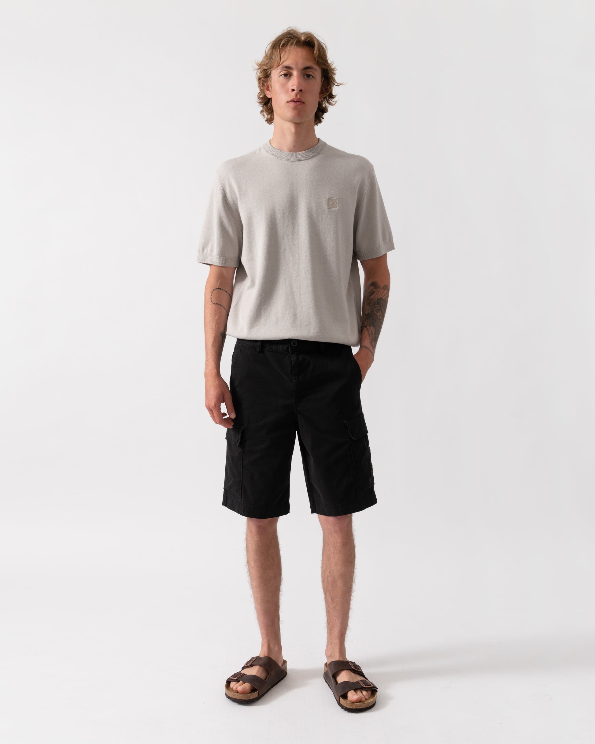 BOSS Orange Sisla Mens Cargo Shorts - Black 001