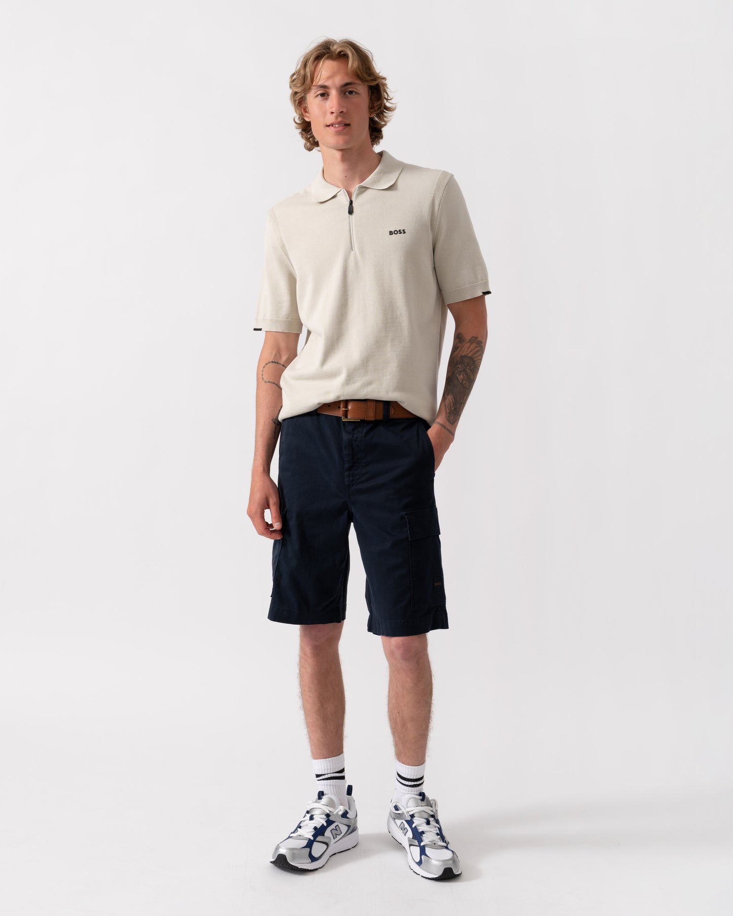 BOSS Orange Sisla Mens Cargo Shorts - Dark Blue 404