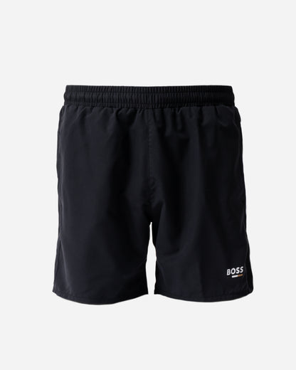 front of BOSS Orange Swordfish Mens Swimming Shorts in Black 005