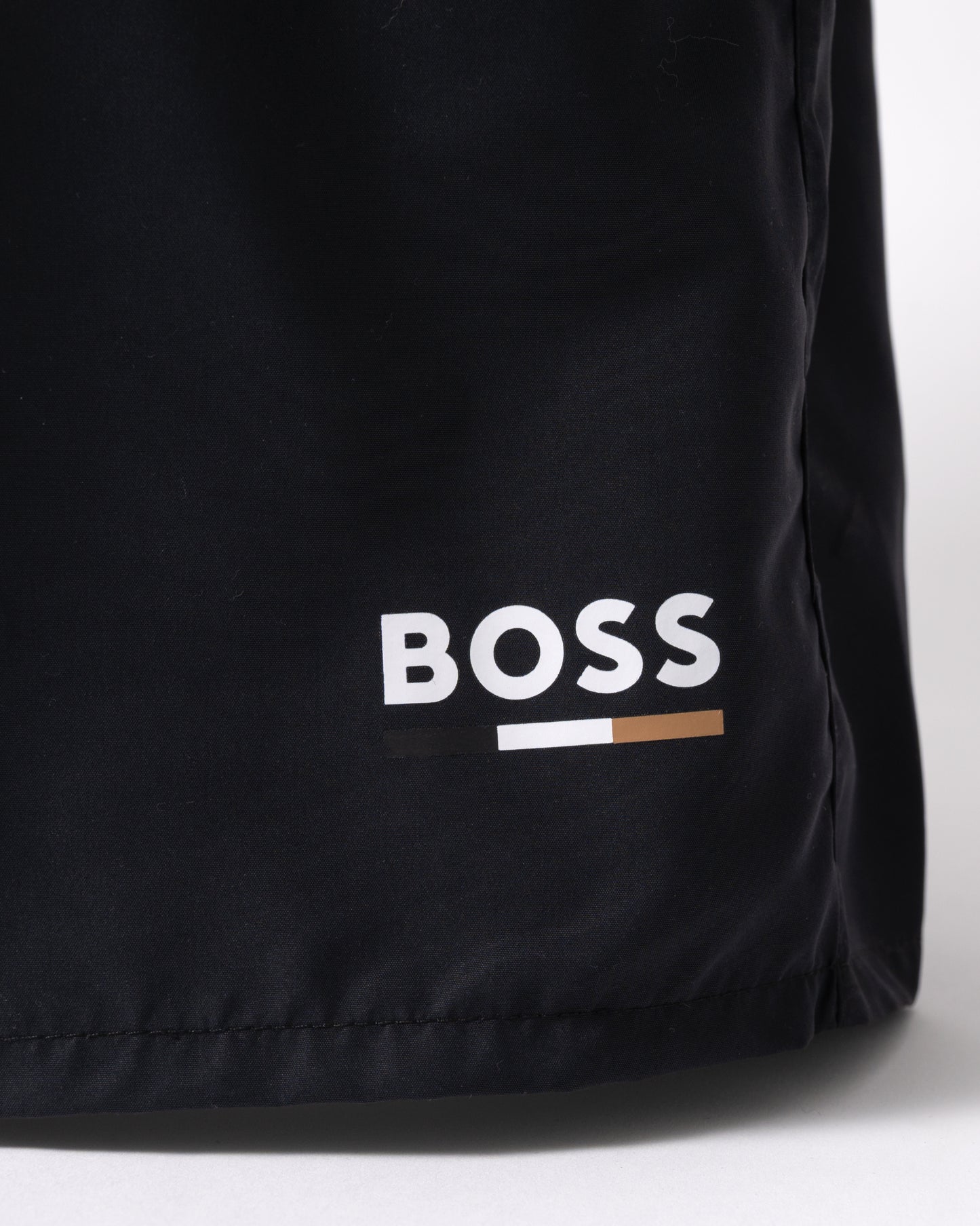 logo detail of BOSS Orange Swordfish Mens Swimming Shorts in Black 005