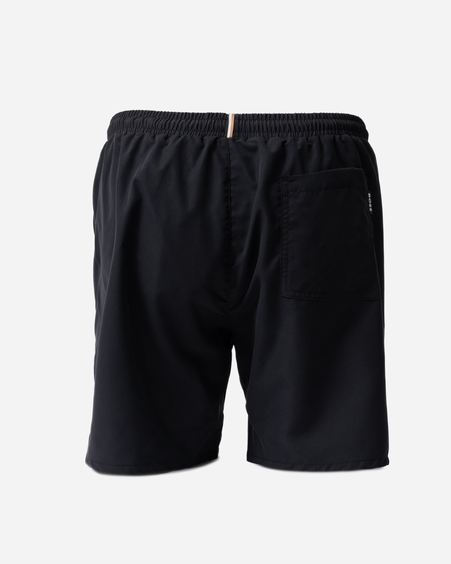 back of BOSS Orange Swordfish Mens Swimming Shorts in Black 005