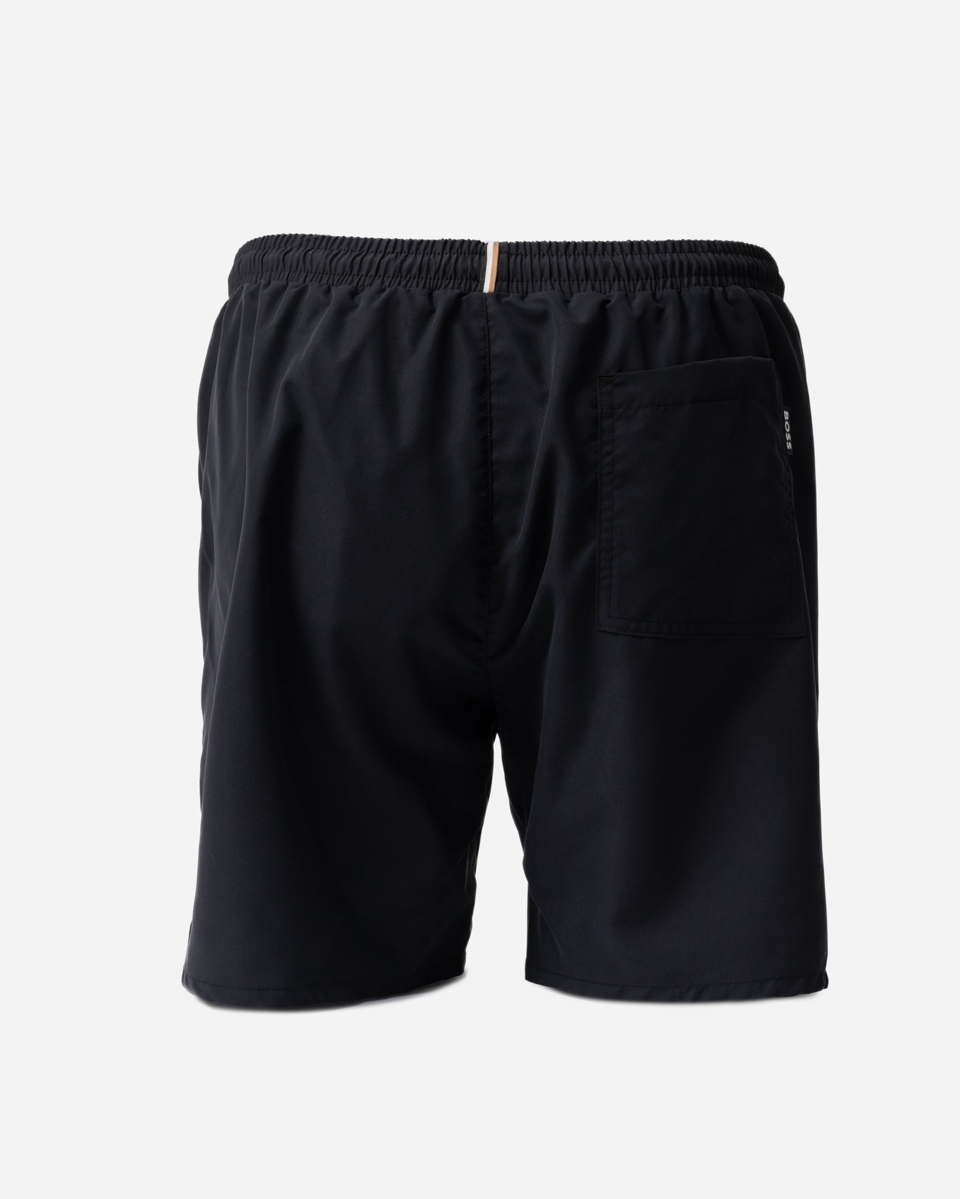 back of BOSS Orange Swordfish Mens Swimming Shorts in Black 005