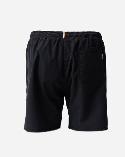 back of BOSS Orange Swordfish Mens Swimming Shorts in Black 005
