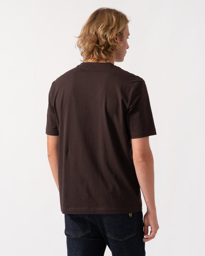 Back of the BOSS Orange TChup Mens Crew Neck Small Logo T-Shirt - Dark Brown 207
