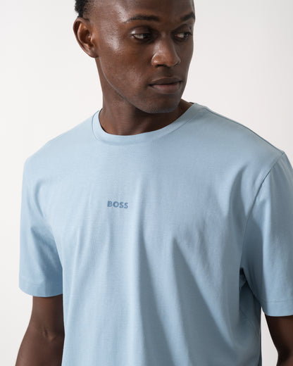 BOSS Orange TChup Mens Crew Neck Small Logo T-Shirt - Light/Pastel Blue 451