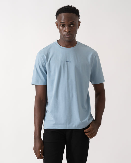 BOSS Orange TChup Mens Crew Neck Small Logo T-Shirt - Light/Pastel Blue 451