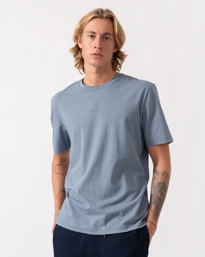 Front of the BOSS Orange TChup Mens Crew Neck Small Logo T-Shirt  - Medium Blue 424