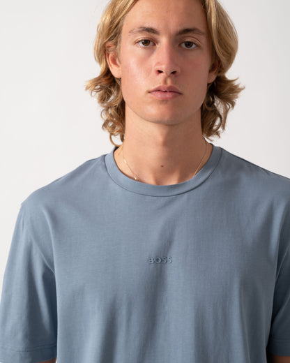 Detail on the BOSS Orange TChup Mens Crew Neck Small Logo T-Shirt  - Medium Blue 424