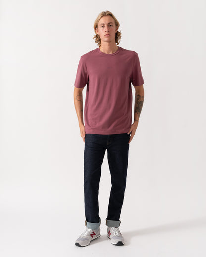 Model wearing the BOSS Orange TChup Mens Crew Neck Small Logo T-Shirt  - Medium Red 618 
