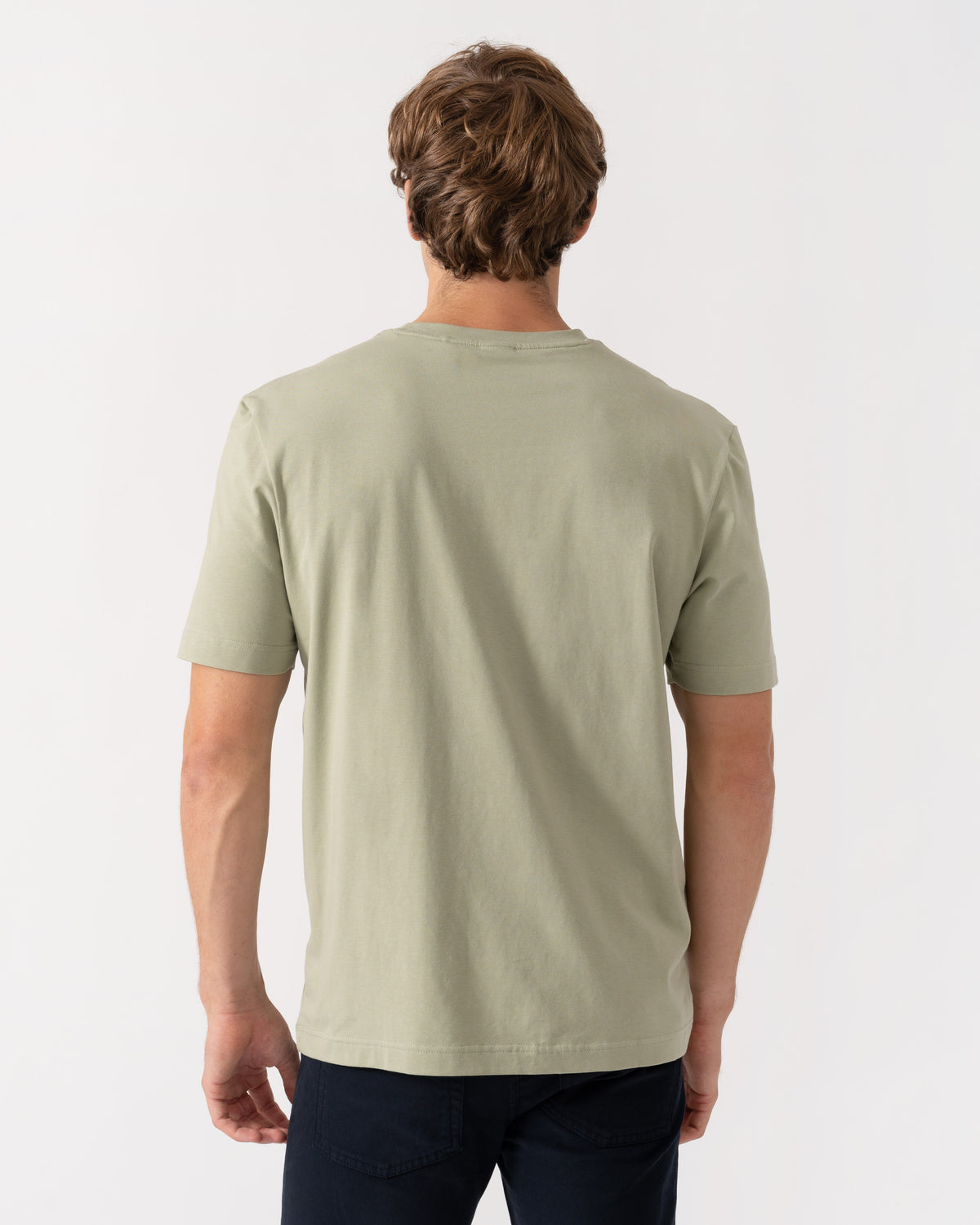 Back of BOSS Orange TChup Mens Crew Neck Small Logo T-Shirt  - Open Green 370