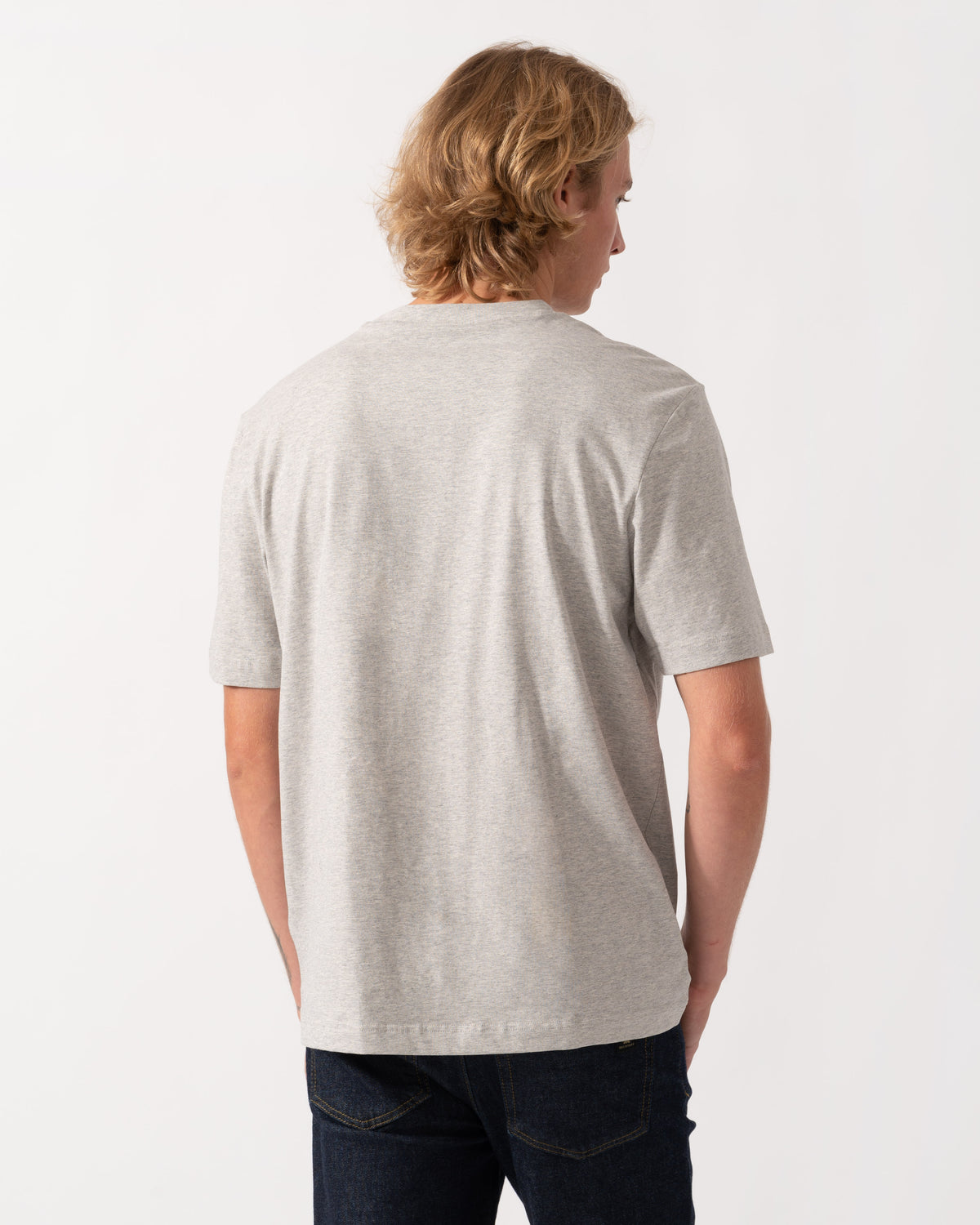 Back of the BOSS Orange TChup Mens Crew Neck Small Logo T-Shirt  - Open Grey 086