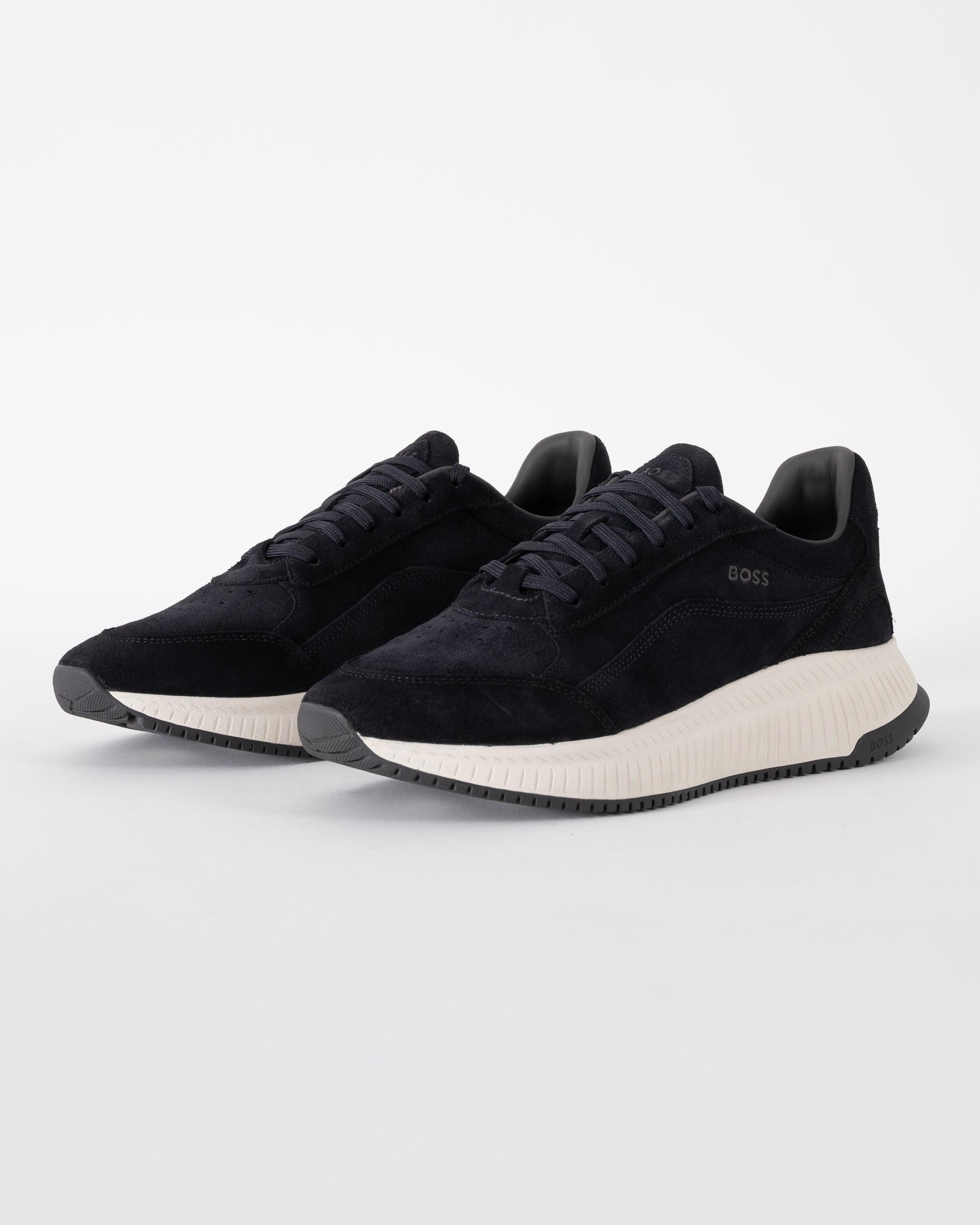BOSS Orange TTNM EVO Mens Suede Trainers in Dark Blue