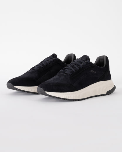 BOSS Orange TTNM EVO Mens Suede Trainers in Dark Blue