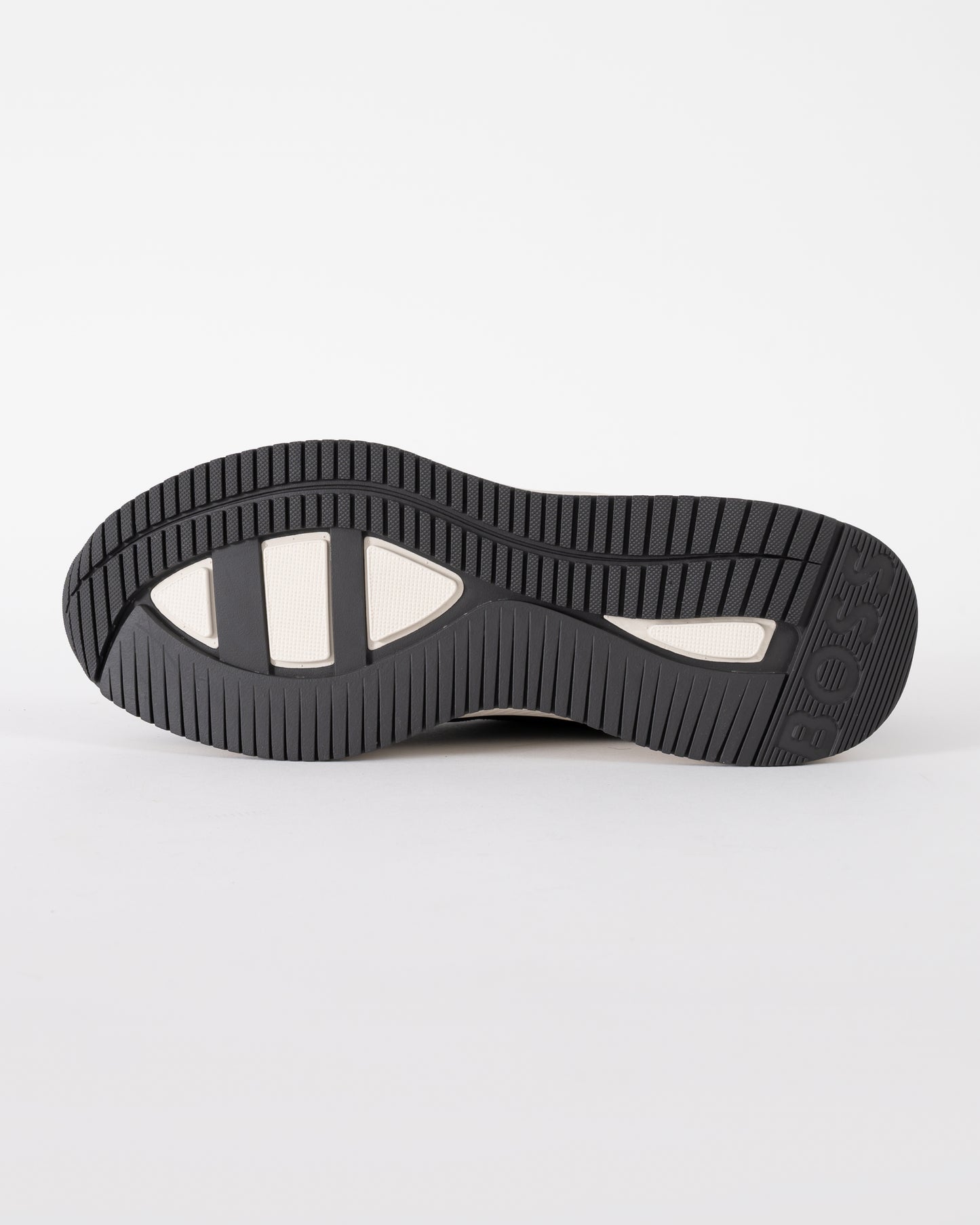 sole of BOSS Orange TTNM EVO Mens Suede Trainers in Dark Blue