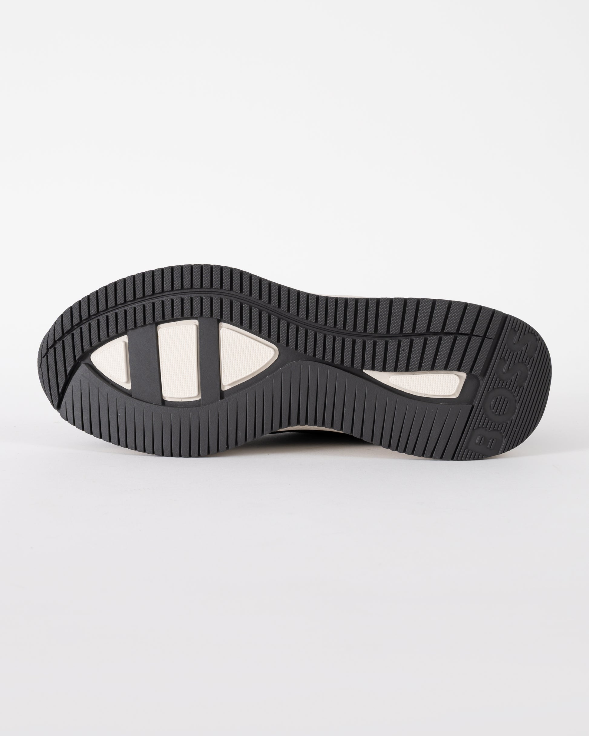 sole of BOSS Orange TTNM EVO Mens Suede Trainers in Dark Blue