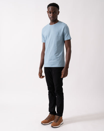 BOSS Orange Tales Mens Cotton-Jersey T-shirt With Logo Patch - Light/Pastel Blue 451