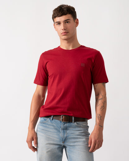 BOSS Orange Tales Mens Cotton-Jersey T-shirt With Logo Patch - Medium Red 614