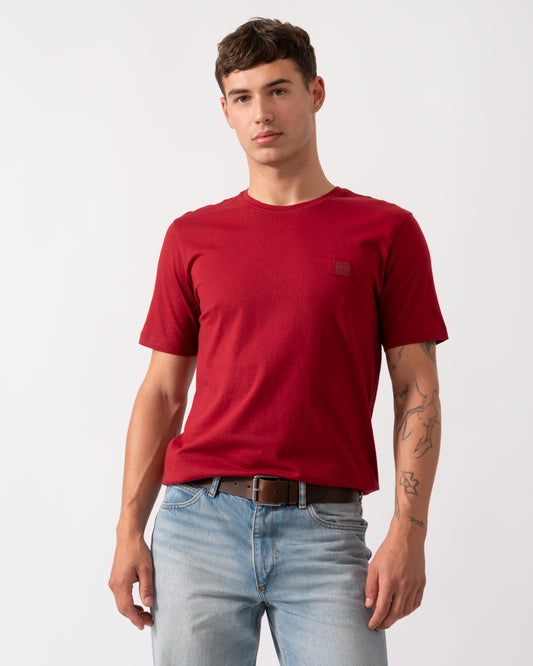 BOSS Orange Tales Mens Cotton-Jersey T-shirt With Logo Patch - Medium Red 614