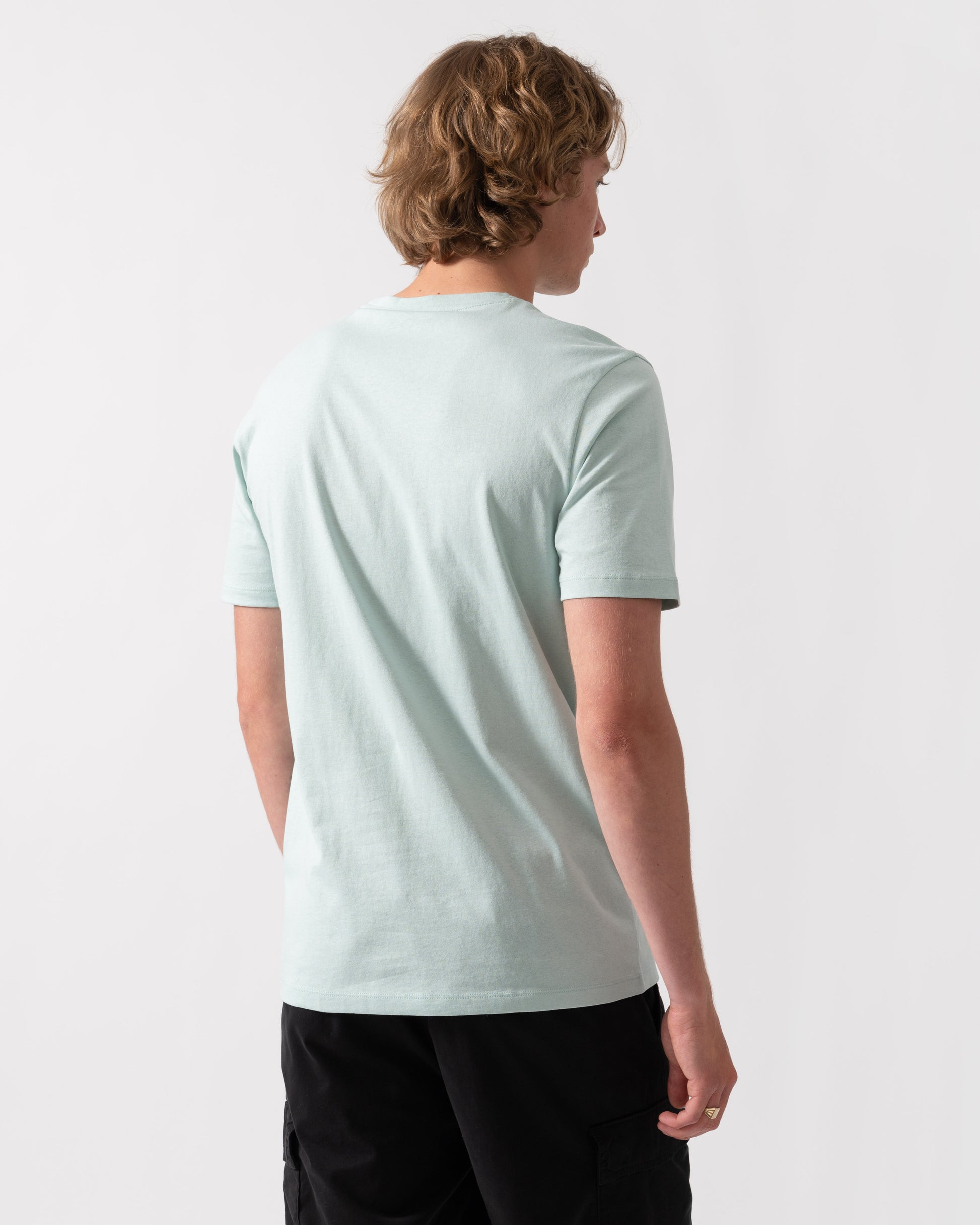 BOSS Orange Tales Mens Cotton-Jersey T-shirt With Logo Patch - Turquoise/Aqua 446