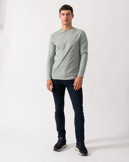 BOSS Orange Tchark Mens Long Sleeve Stretch Cotton T-Shirt - Open Green 351