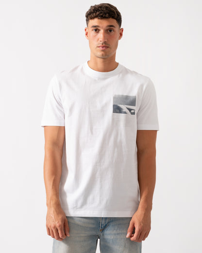 BOSS Orange Te Container Mens Graphic Print T-Shirt - White 100
