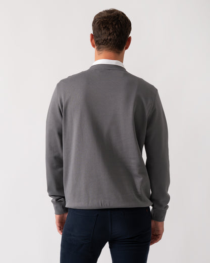 BOSS Orange Westart Mens Crew Neck Sweatshirt With Logo Patch - Open Grey 062