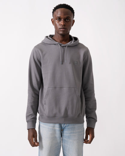 BOSS Orange Wetalk Mens Pullover Hoodie With Logo Patch - Open Grey 062