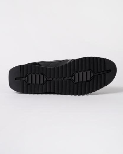 BOSS Orange Zayn Mens Logo Trainers with Faux Suede Trims - Black 005 | CHO | Designer Mens Trainers