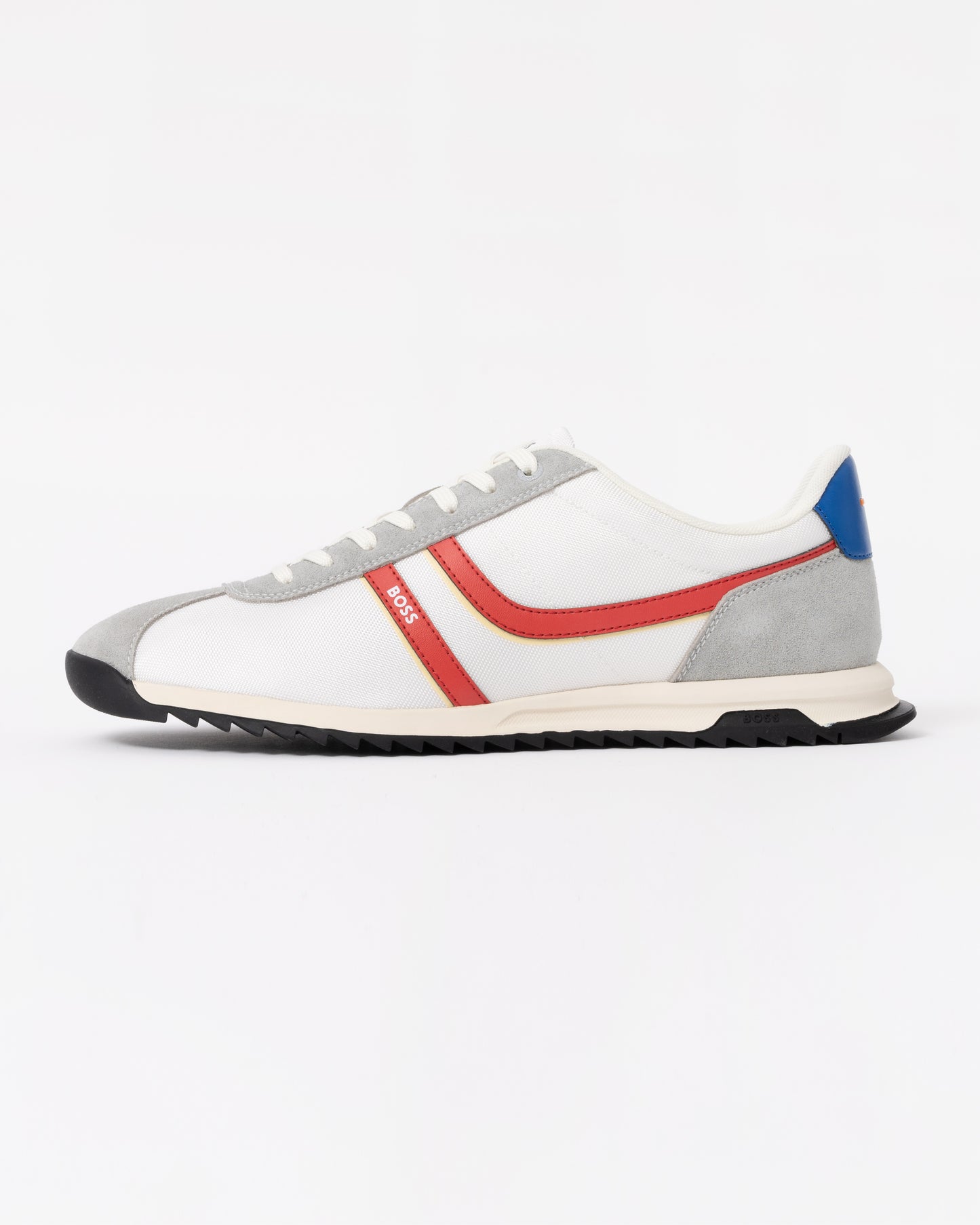 BOSS Orange Zayn Mens Low-Top Trainers with Faux-Leather Trims - Open White 126