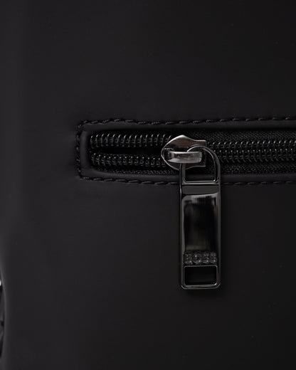 Zipper detail on the BOSS Orange Zeph Mens Backpack - Black 001