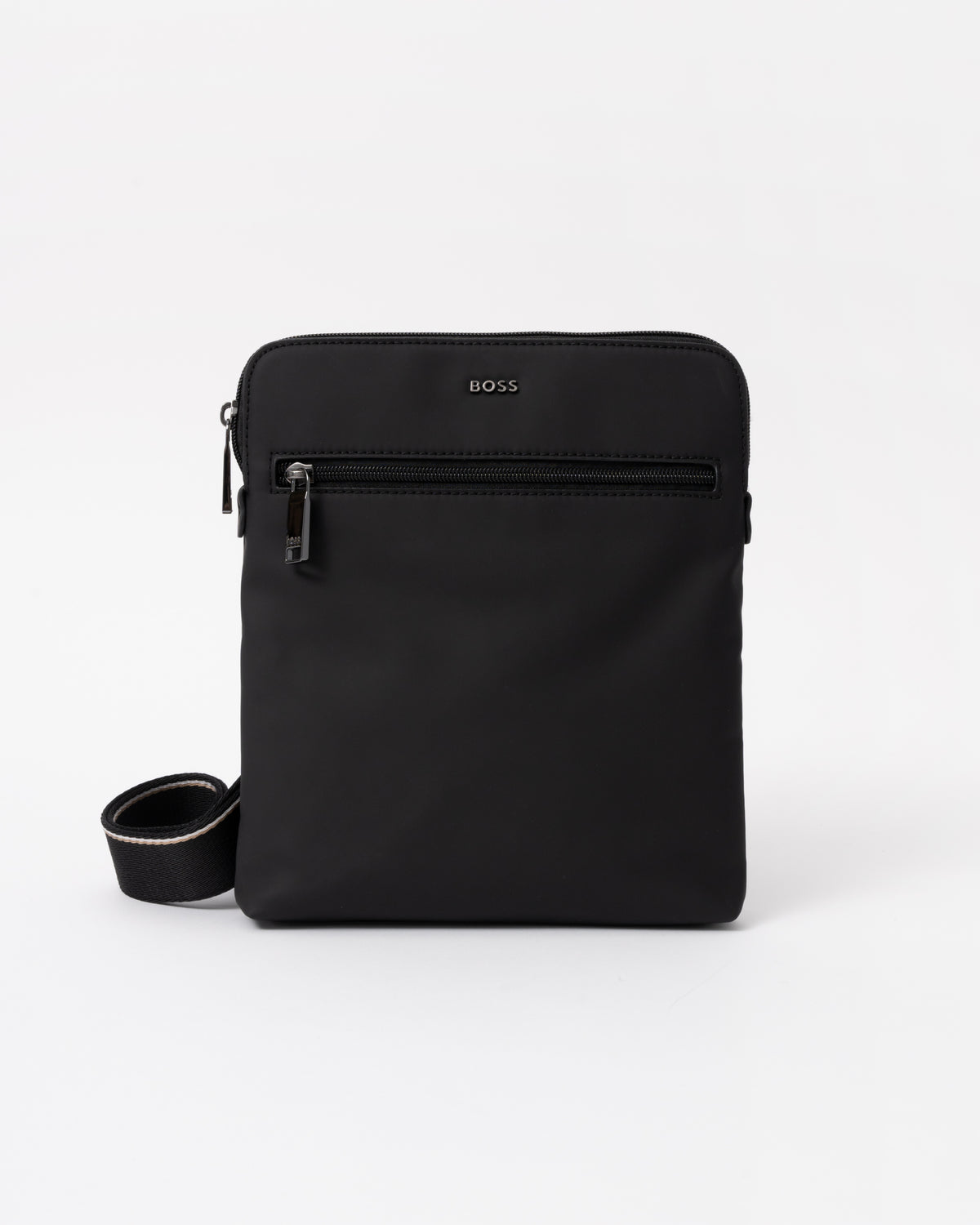 Front of the BOSS Orange Zeph Mens Envelope Bag - Black 001