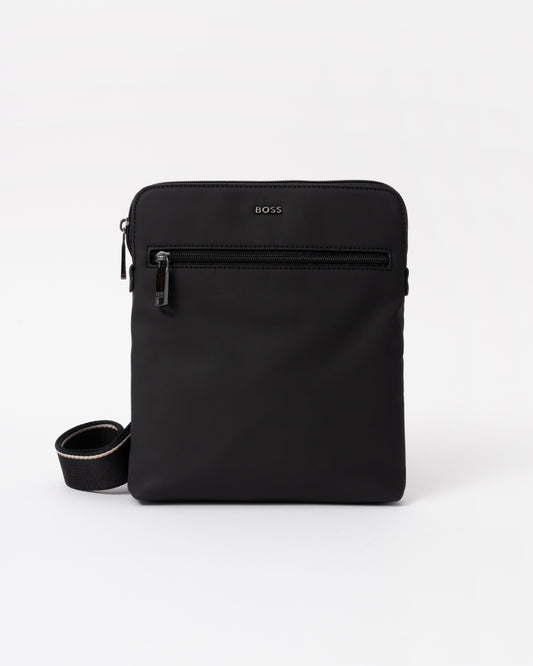 Front of the BOSS Orange Zeph Mens Envelope Bag - Black 001