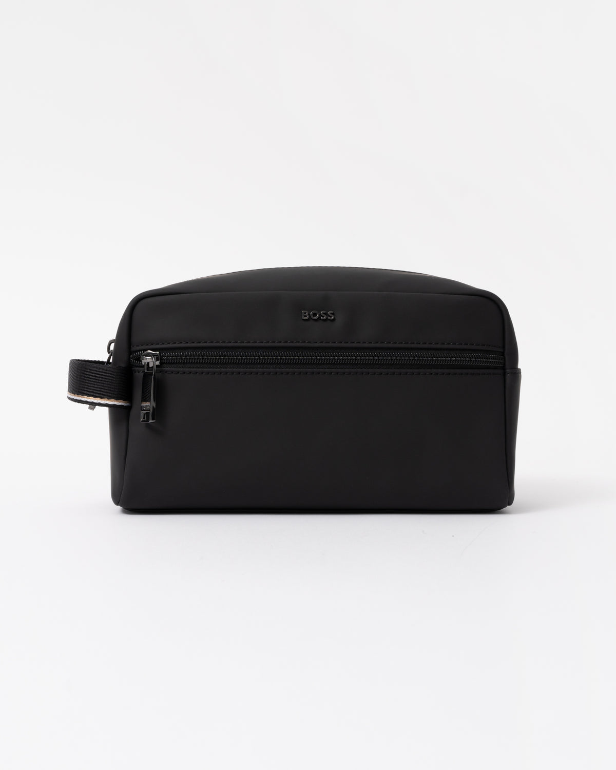Front of the BOSS Orange Zeph Mens Washbag - Black 001